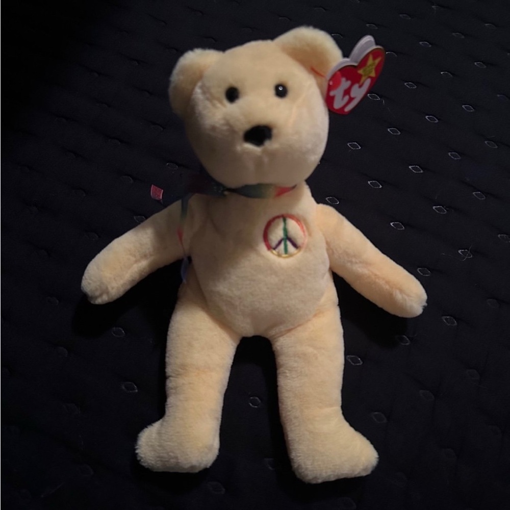 Ty Beanie Baby Peace Bear Plush